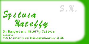 szilvia mateffy business card