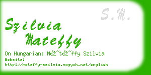 szilvia mateffy business card